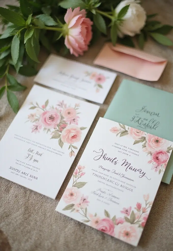 25+ Dreamy Bridal Shower Outdoor Ideas for a Perfect Setup - 11. Beautifully Crafted Invitations