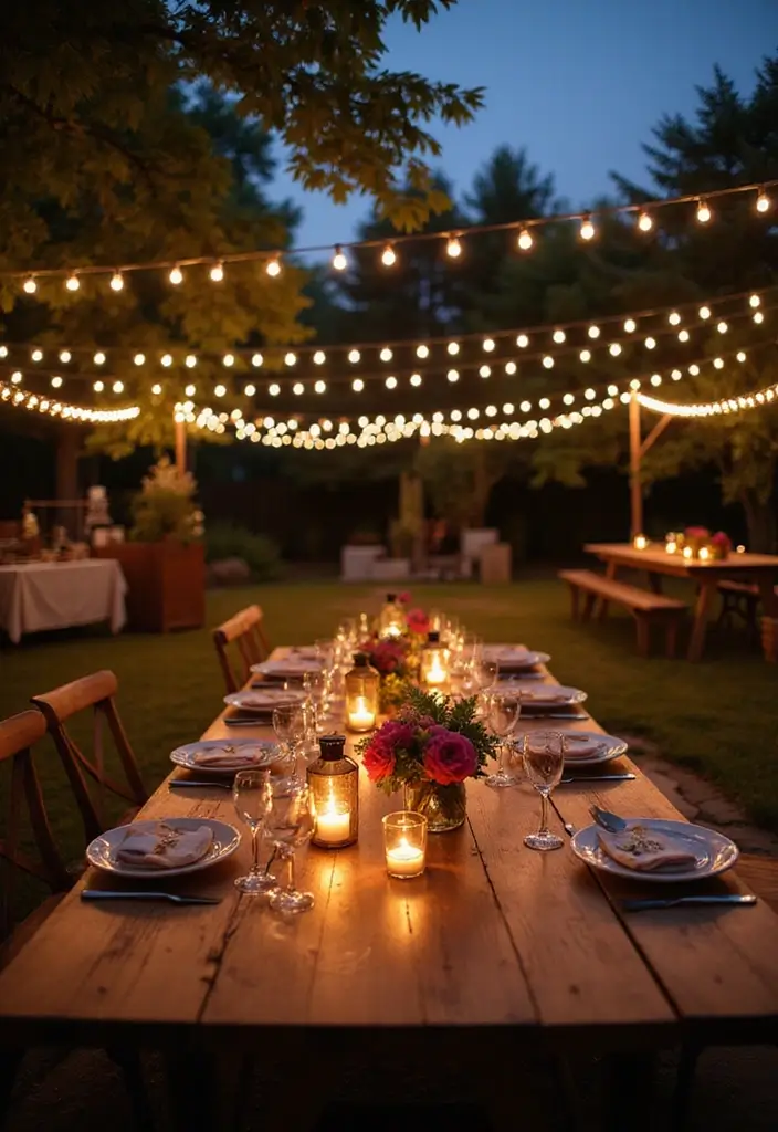 25+ Dreamy Bridal Shower Outdoor Ideas for a Perfect Setup - 14. Natural Lighting Enhancements