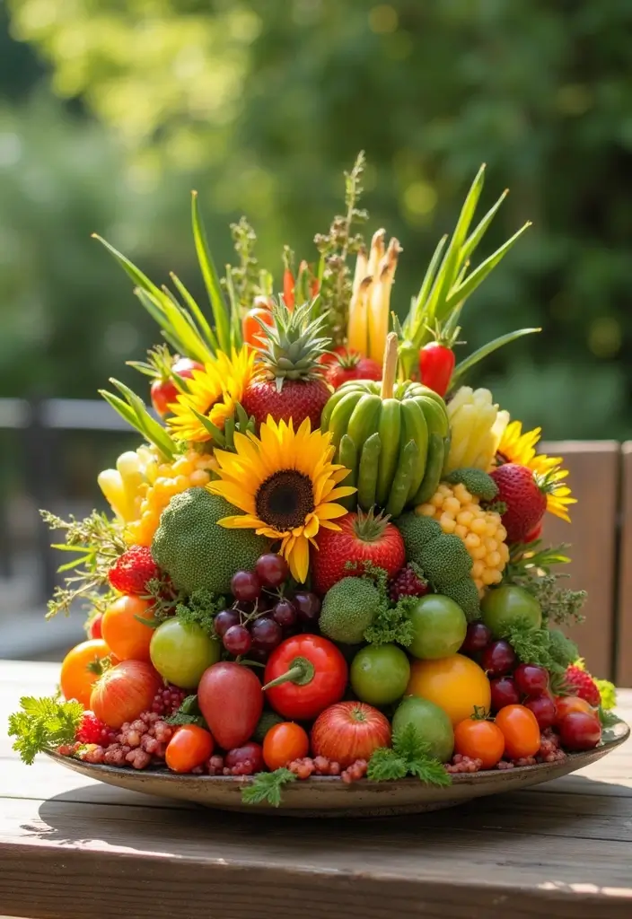 25+ Dreamy Bridal Shower Outdoor Ideas for a Perfect Setup - 17. Edible Arrangements Centerpiece