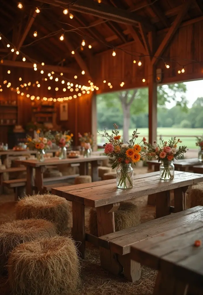 25+ Dreamy Bridal Shower Outdoor Ideas for a Perfect Setup - 3. Rustic Barnyard Charm