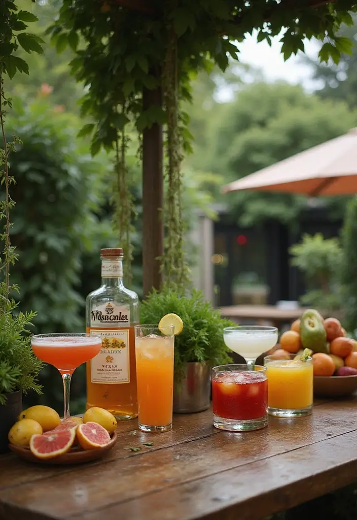 25+ Dreamy Bridal Shower Outdoor Ideas for a Perfect Setup - 6. Botanical Cocktail Bar