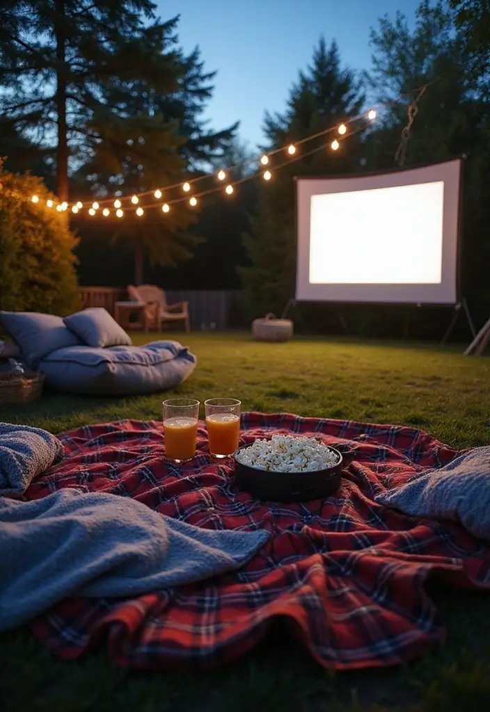 25+ Dreamy Bridal Shower Outdoor Ideas for a Perfect Setup - 9. Outdoor Movie Night