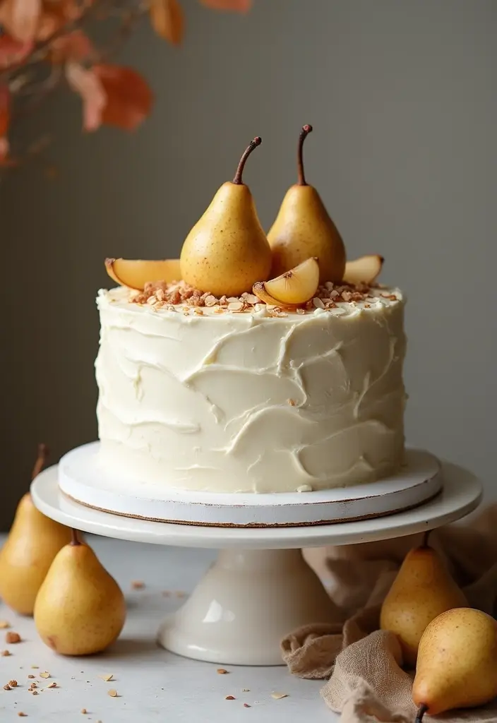 25+ Fall Wedding Cake Ideas with Cozy Seasonal Vibes - 12. Pear and Almond Cake