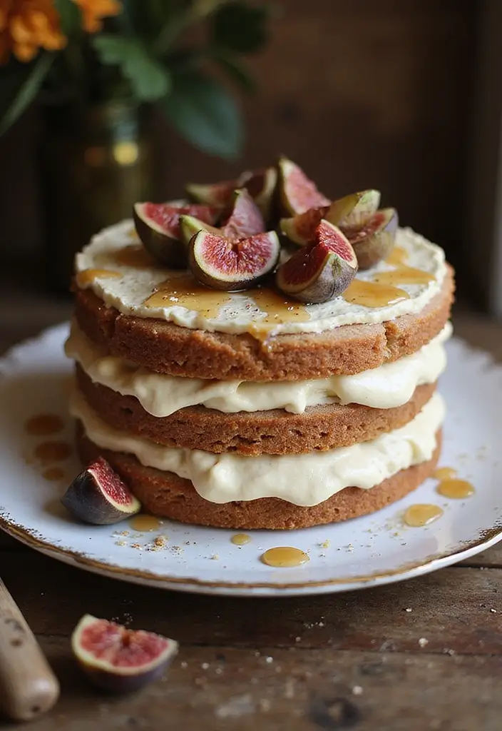 25+ Fall Wedding Cake Ideas with Cozy Seasonal Vibes - 17. Fig and Honey Cake