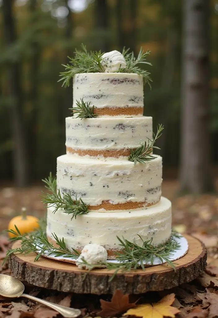 25+ Fall Wedding Cake Ideas with Cozy Seasonal Vibes - 23. Savory Herb Cake