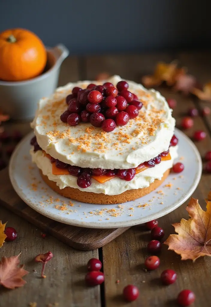 25+ Fall Wedding Cake Ideas with Cozy Seasonal Vibes - 6. Cranberry Orange Cake