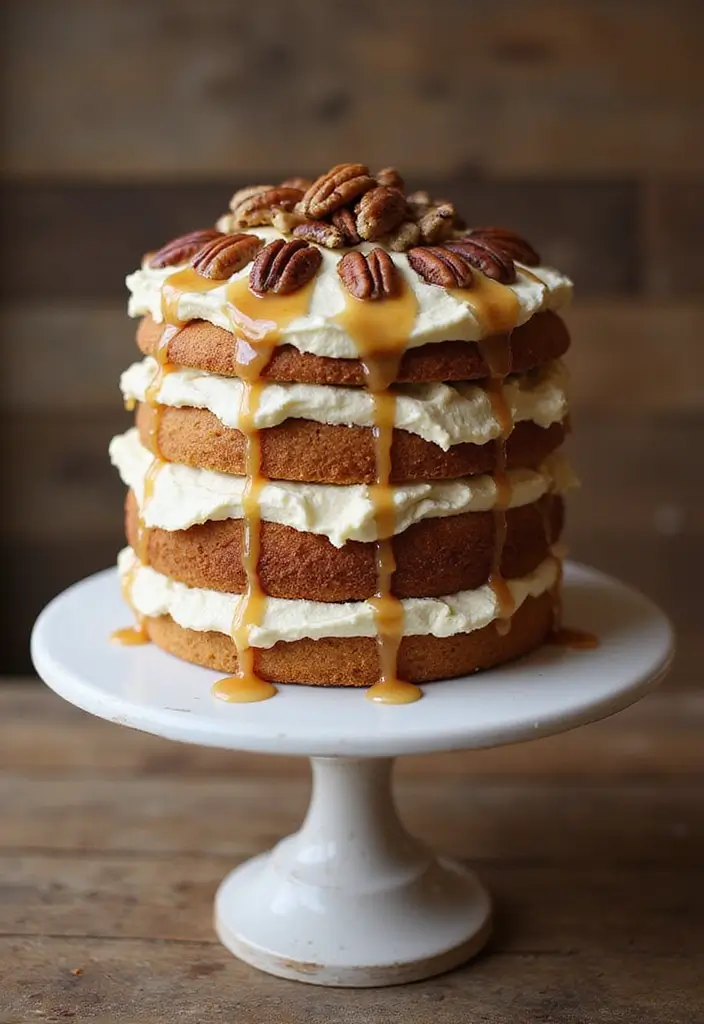 25+ Fall Wedding Cake Ideas with Cozy Seasonal Vibes - 7. Maple Pecan Cake