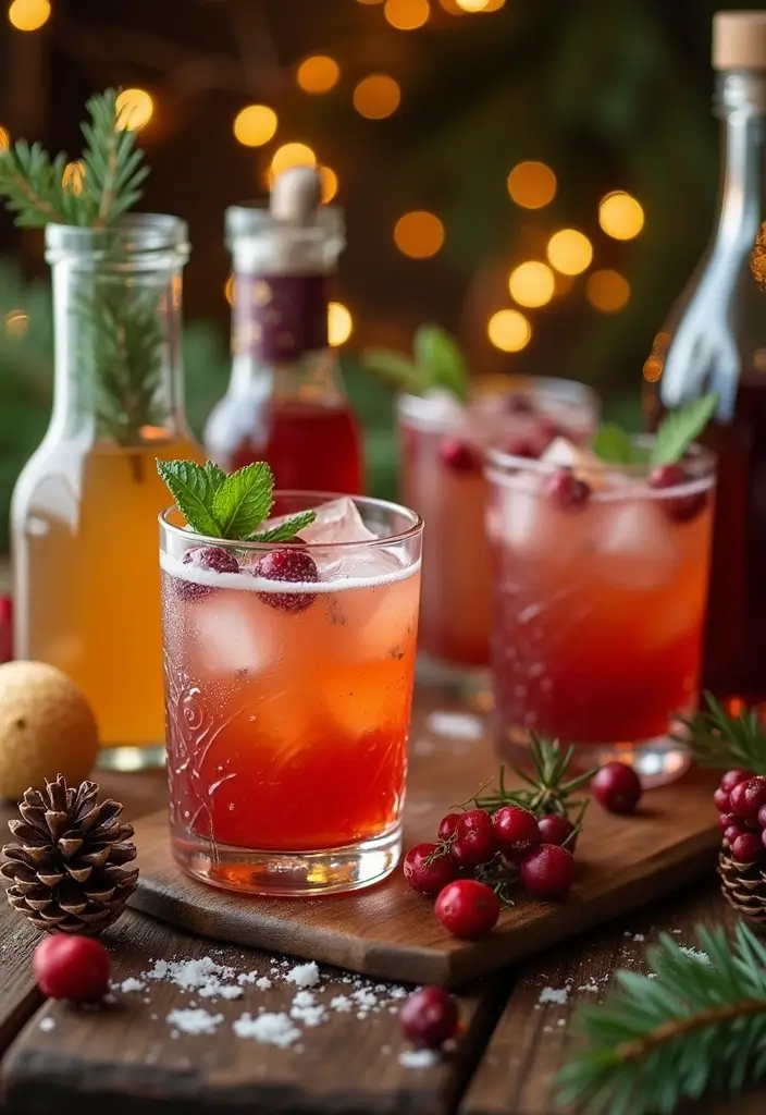 25+ Festive Christmas Bridal Shower Ideas for a Magical Holiday Party - 10. Holiday Cheer Cocktail Station