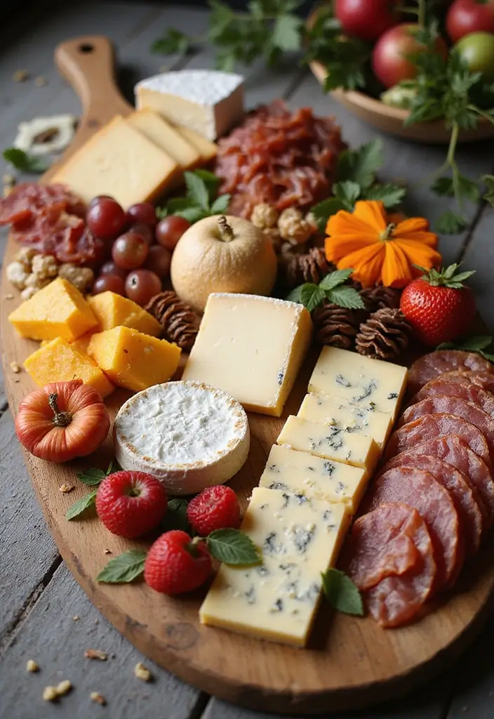 25+ Festive Christmas Bridal Shower Ideas for a Magical Holiday Party - 13. Festive Cheese and Charcuterie Board
