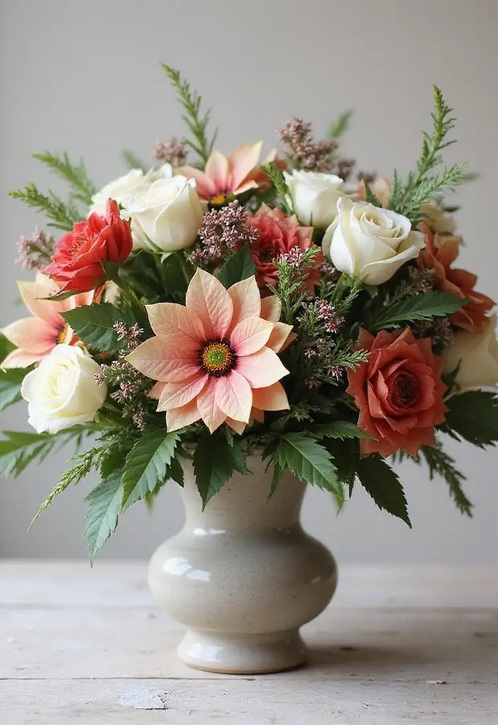 25+ Festive Christmas Bridal Shower Ideas for a Magical Holiday Party - 25. Seasonal Flower Arrangements