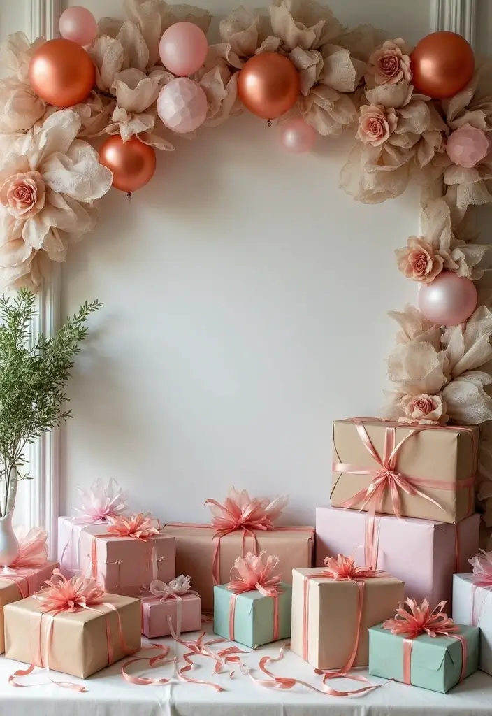 25+ Festive Christmas Bridal Shower Ideas for a Magical Holiday Party - 7. Whimsical Christmas Gift Wrapping Station