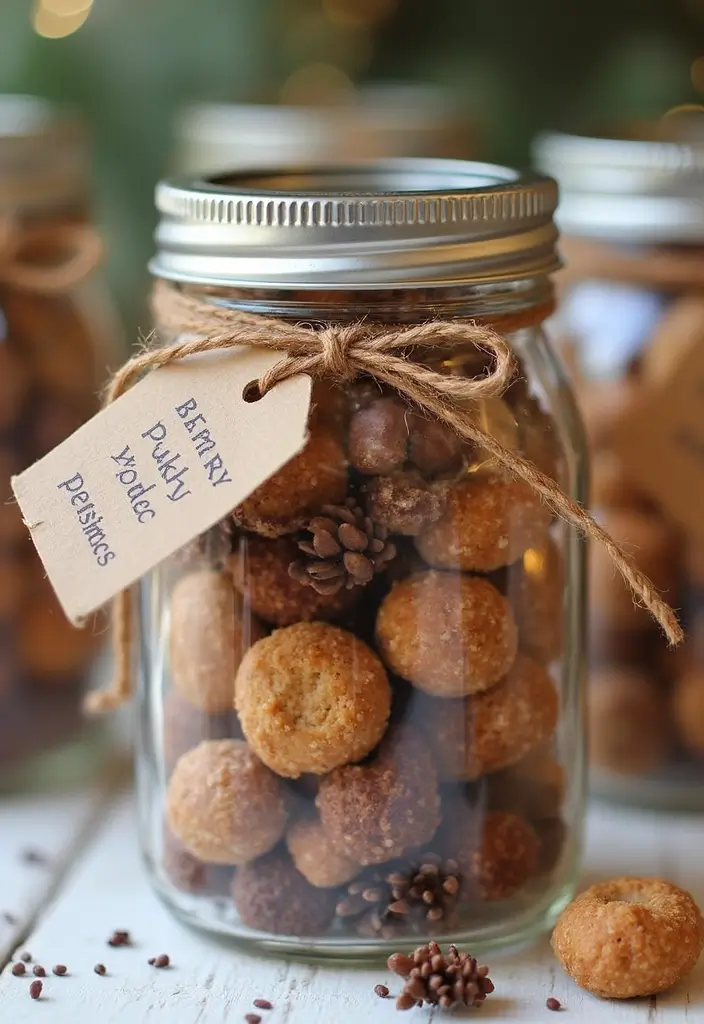 25+ Festive Christmas Bridal Shower Ideas for a Magical Holiday Party - 9. Festive Mason Jar Favors