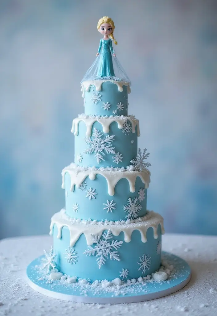 25+ Frozen Cake Ideas That Bring Elsa’s Magic to Life - 1. Enchanted Ice Castle Cake
