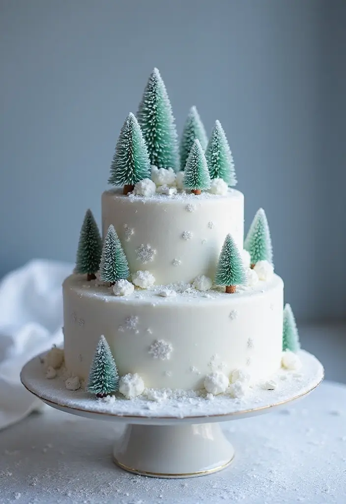 25+ Frozen Cake Ideas That Bring Elsa’s Magic to Life - 14. Winter Wonderland Layer Cake