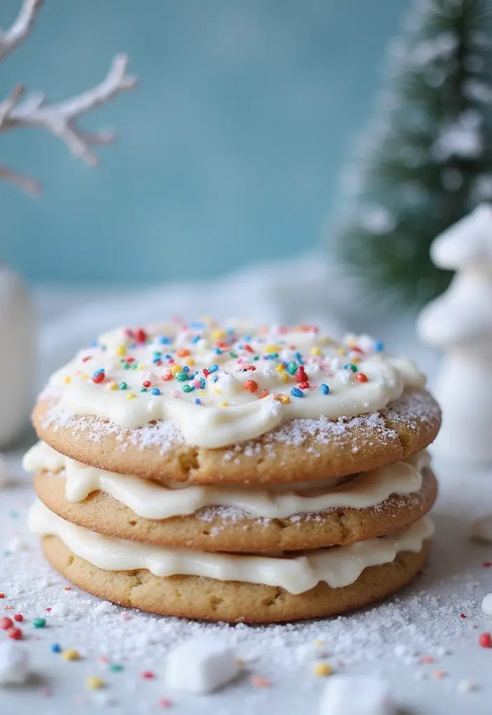 25+ Frozen Cake Ideas That Bring Elsa’s Magic to Life - 18. Snowy Winter Cookie Cake