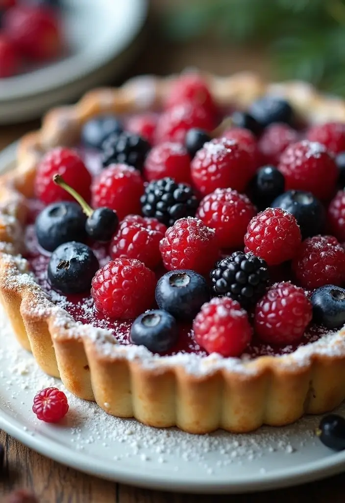 25+ Frozen Cake Ideas That Bring Elsa’s Magic to Life - 19. Winterberry Tart