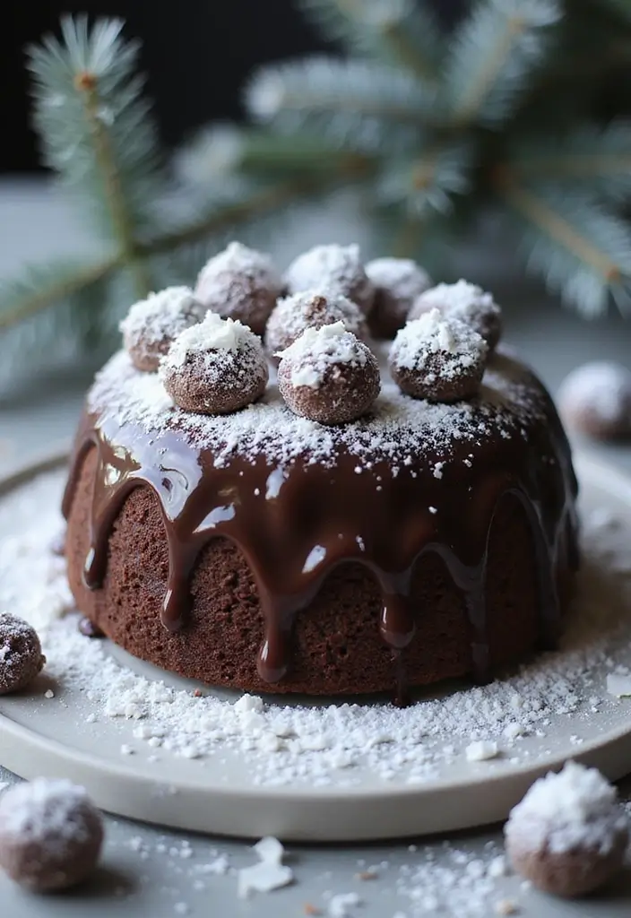 25+ Frozen Cake Ideas That Bring Elsa’s Magic to Life - 22. Snowy Chocolate Truffle Cake