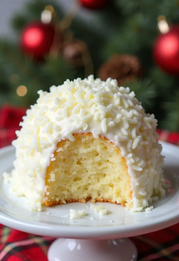 25+ Frozen Cake Ideas That Bring Elsa’s Magic to Life - 23. Vanilla Snowball Cake