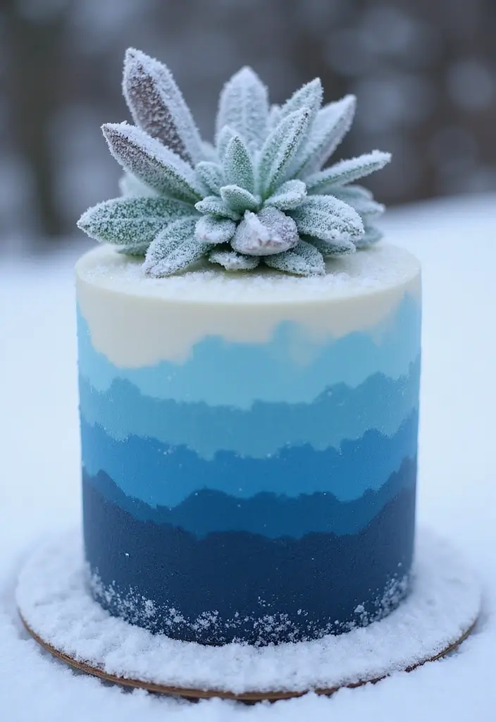 25+ Frozen Cake Ideas That Bring Elsa’s Magic to Life - 3. Magical Frozen Ombre Cake