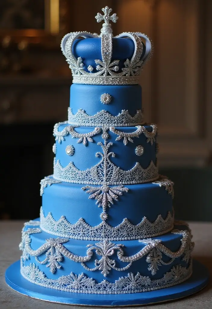 25+ Frozen Cake Ideas That Bring Elsa’s Magic to Life - 4. Ice Queen’s Crown Cake