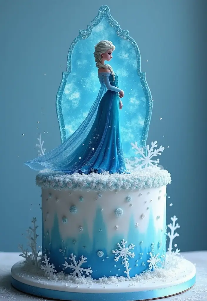 25+ Frozen Cake Ideas That Bring Elsa’s Magic to Life - 6. Elsa’s Silhouette Cake