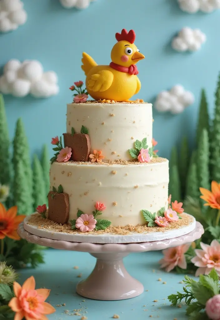 25+ Funny and Creative Chicken Cake Ideas You’ll Cluck Over - 11. Clucky Adventure Cake