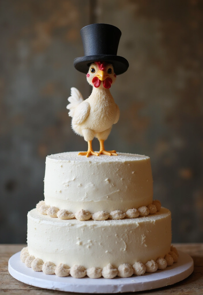 25+ Funny and Creative Chicken Cake Ideas You’ll Cluck Over - 12. Chicken Top Hat Cake
