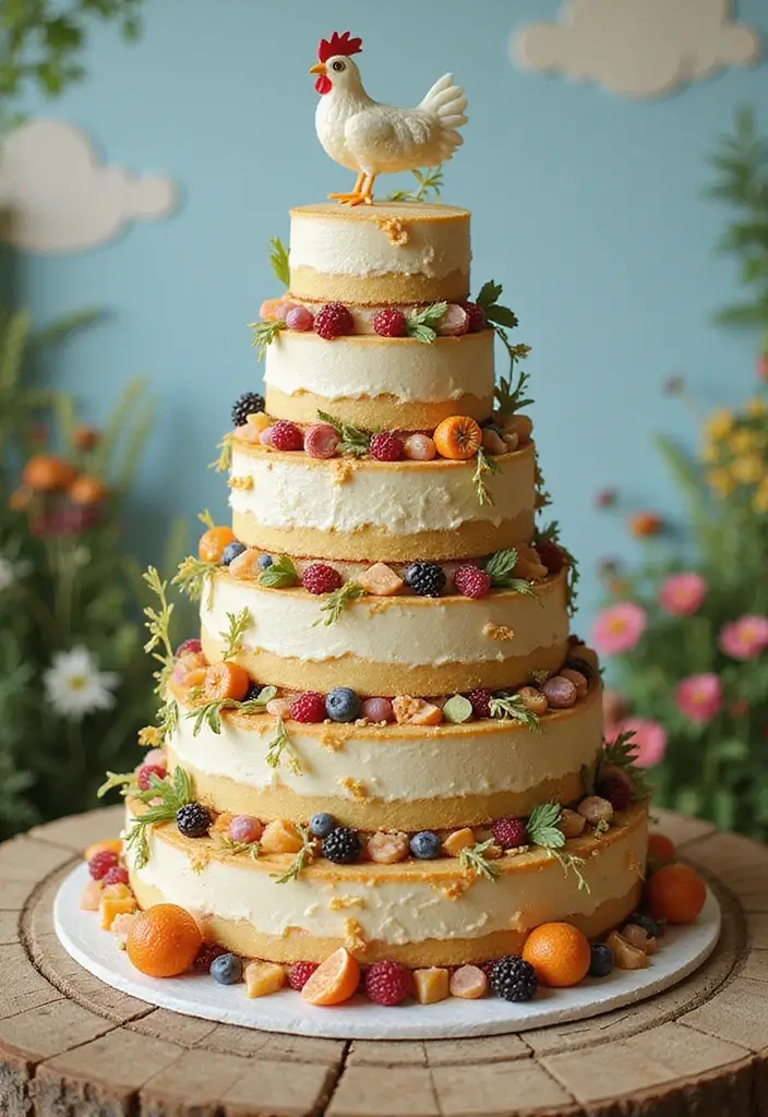 25+ Funny and Creative Chicken Cake Ideas You’ll Cluck Over - 13. Egg-cellent Adventure Cake