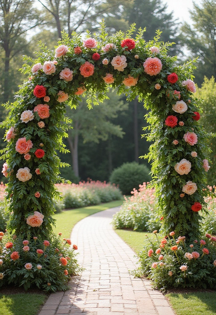 25+ Gorgeous Bridal Shower Backdrop Ideas for Stunning Photos - 1. Floral Archways of Natural Blooms
