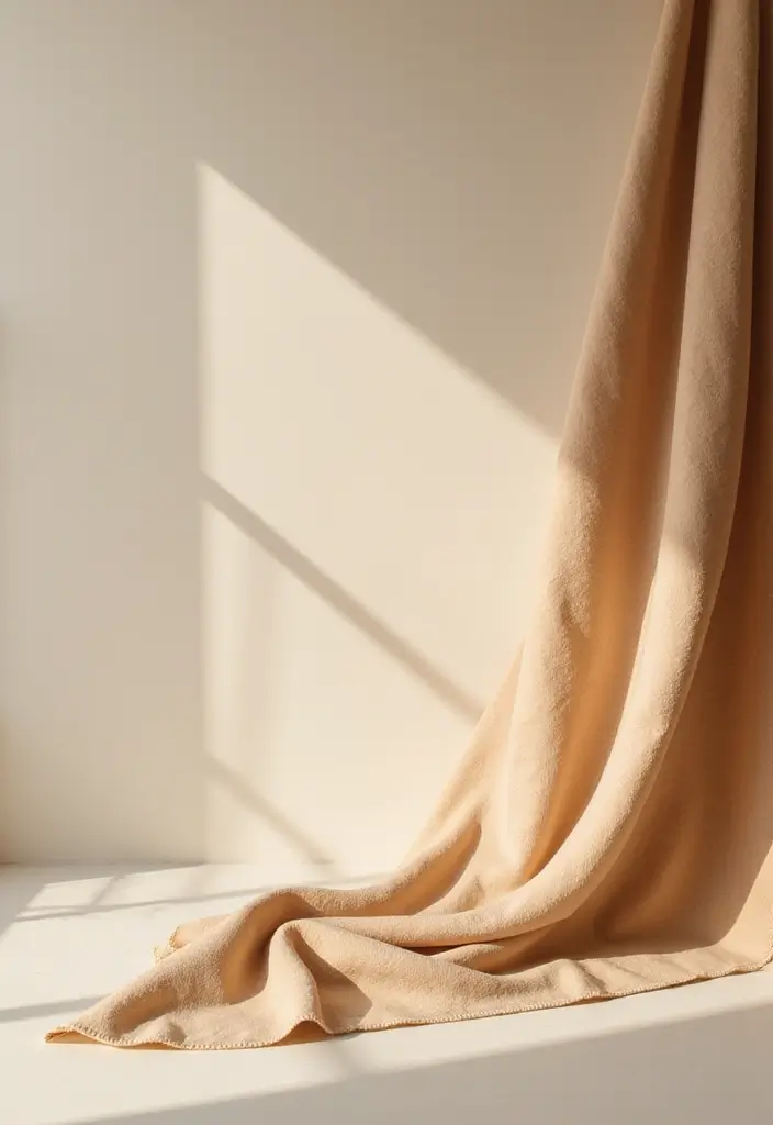 25+ Gorgeous Bridal Shower Backdrop Ideas for Stunning Photos - 17. Simple Cloth Backdrop with Earthy Tones