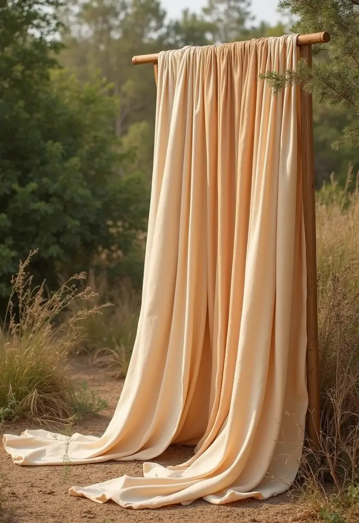 25+ Gorgeous Bridal Shower Backdrop Ideas for Stunning Photos - 2. Organic Fabric Draping