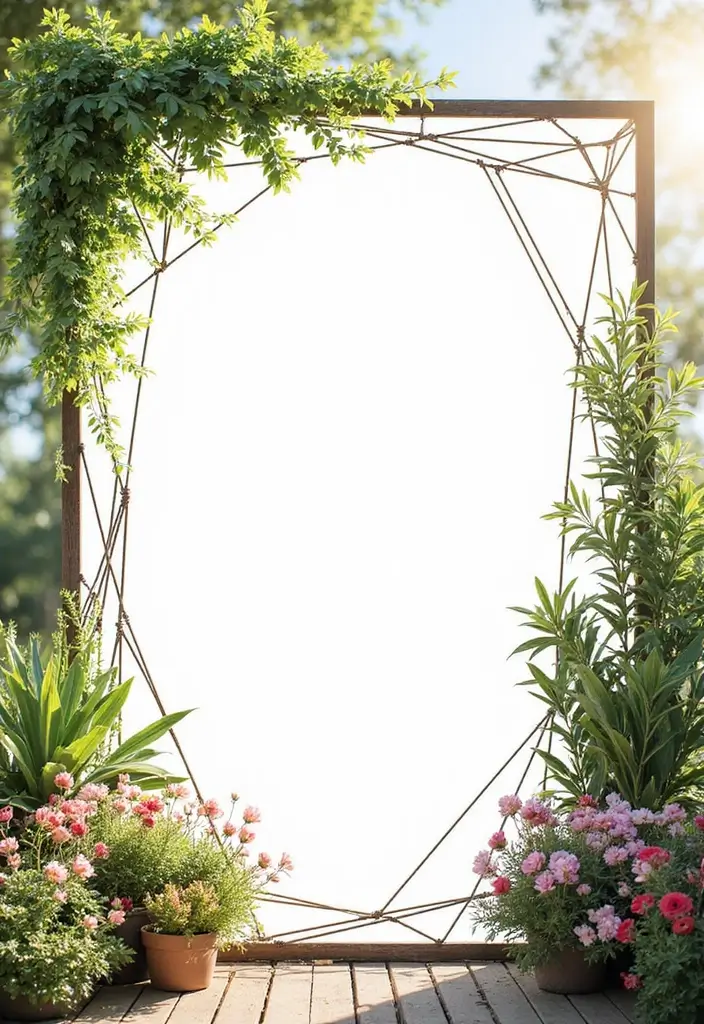 25+ Gorgeous Bridal Shower Backdrop Ideas for Stunning Photos - 24. Geometric Frame Backdrop
