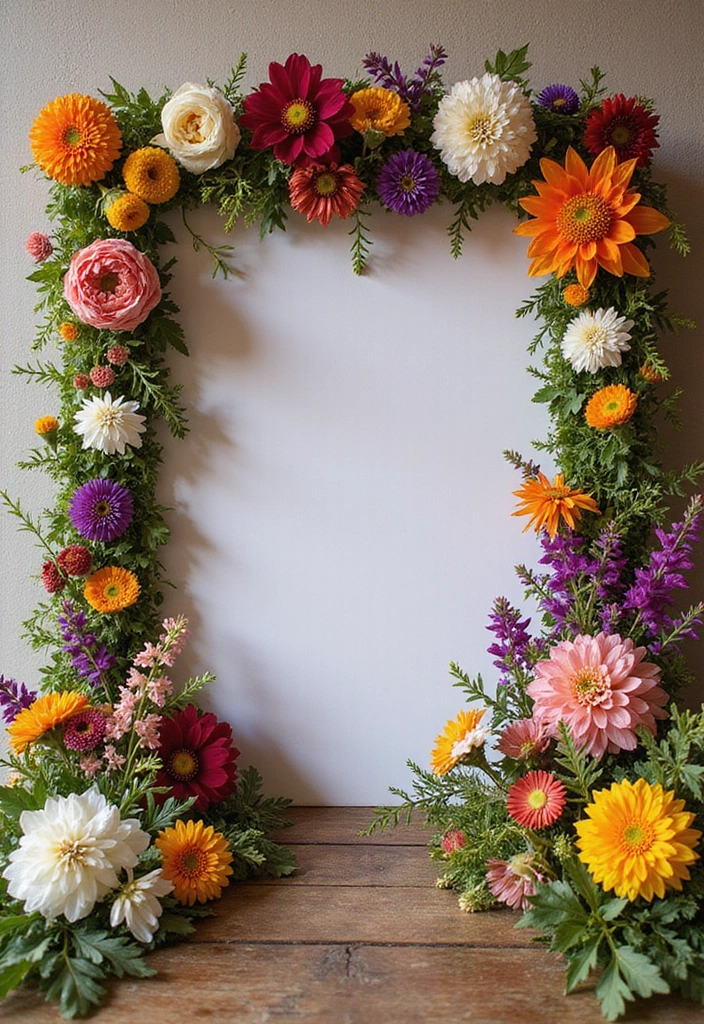 25+ Gorgeous Bridal Shower Backdrop Ideas for Stunning Photos - 9. Edible Flower Backdrop