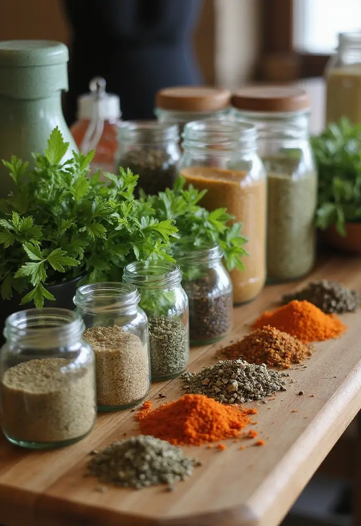 25+ Green Bridal Shower Ideas with Elegant Natural Vibes - 11. Herb and Spice Station