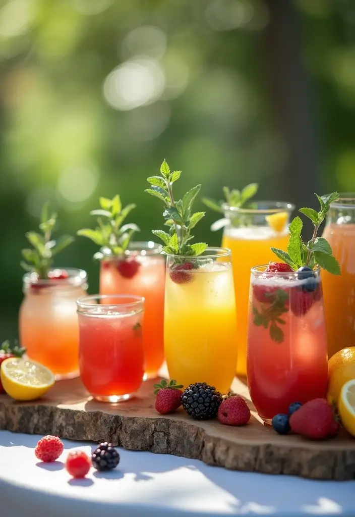 25+ Green Bridal Shower Ideas with Elegant Natural Vibes - 24. Refreshing Nature-Inspired Mocktails