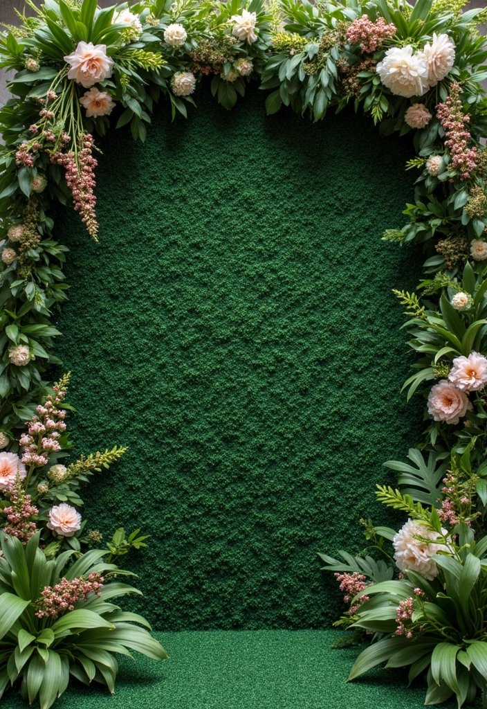 25+ Green Bridal Shower Ideas with Elegant Natural Vibes - 6. Greenery Backdrop