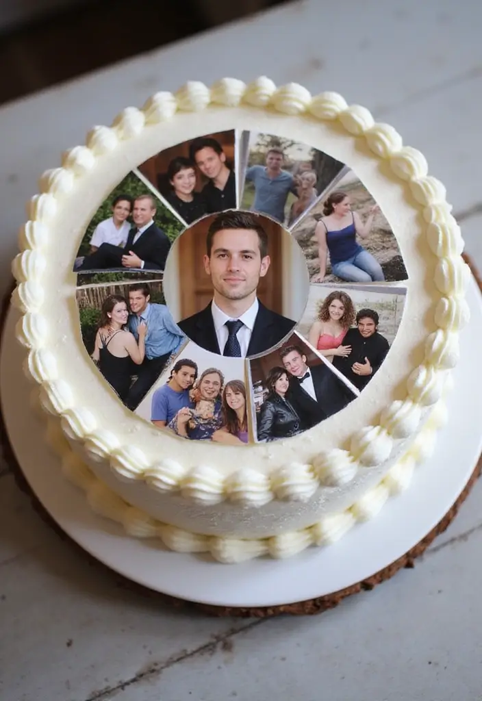 25+ Groom Cake Ideas That Are Fun - 19. Personalized Photo Collage
