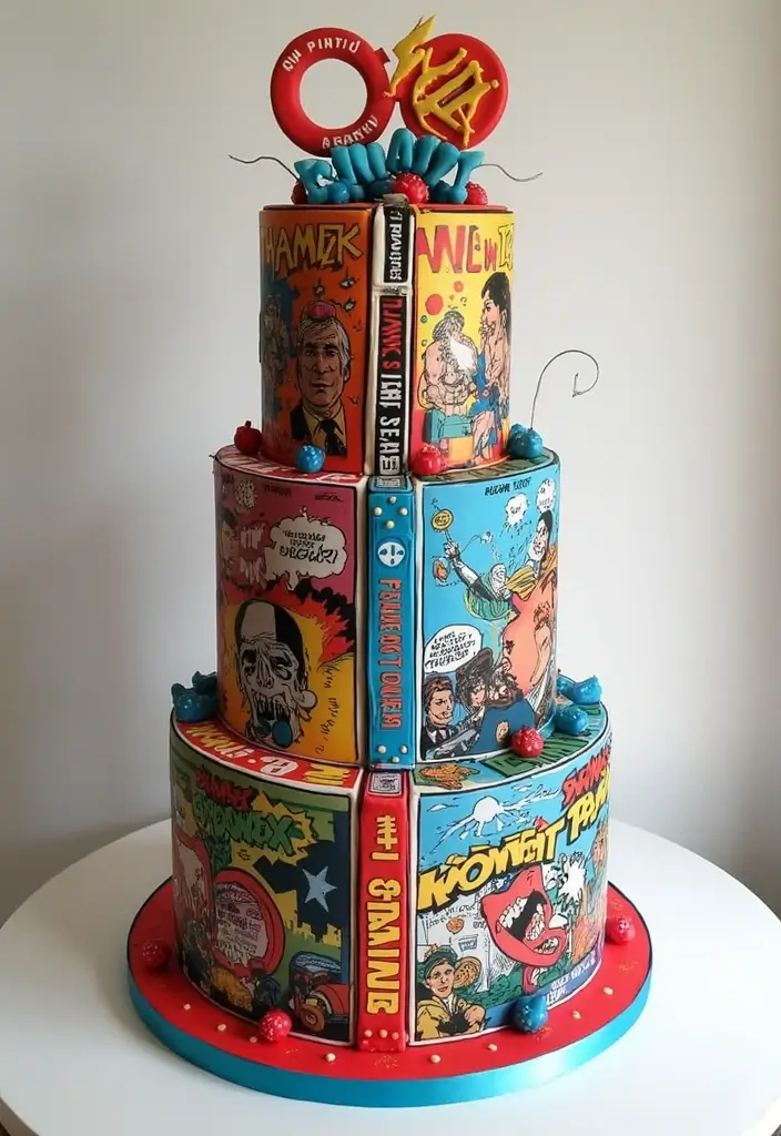 25+ Groom Cake Ideas That Are Fun - 22. Comic Book Style