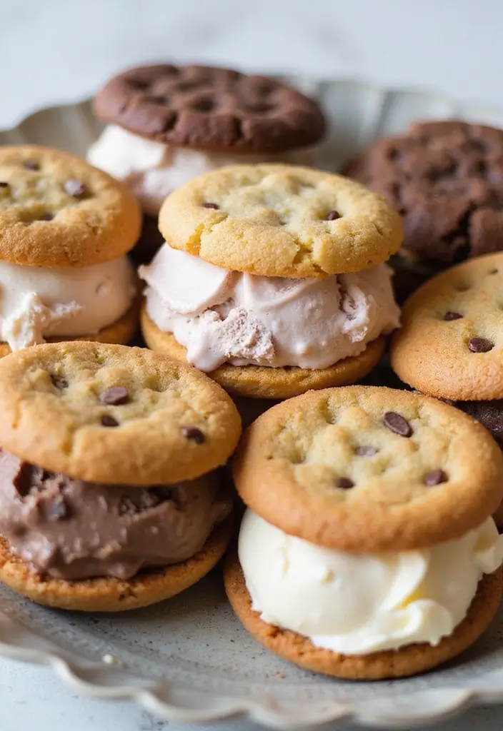 25+ Ice Cream Bridal Shower Ideas for a Sweet Summer Party - 13. Vegan Ice Cream Cookie Sandwiches
