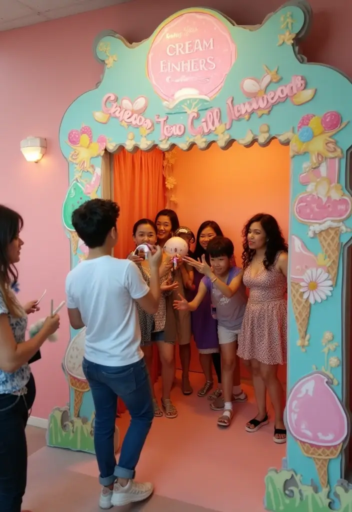 25+ Ice Cream Bridal Shower Ideas for a Sweet Summer Party - 14. Ice Cream-Themed Photo Booth