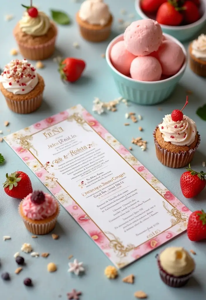 25+ Ice Cream Bridal Shower Ideas for a Sweet Summer Party - 18. Ice Cream-Themed Menu Cards