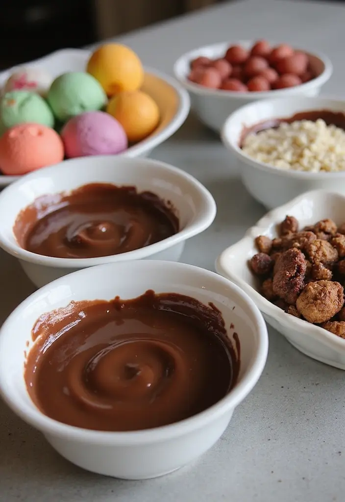 25+ Ice Cream Bridal Shower Ideas for a Sweet Summer Party - 22. Ice Cream Chocolate Dipping Station