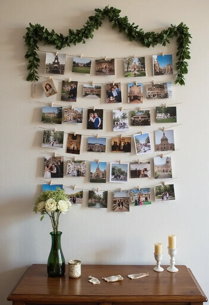 25+ Italian-Themed Bridal Shower Ideas for a Romantic Festa 126 25+ Italian-Themed Bridal Shower Ideas for a Romantic Festa - 20. Memory Lane Photo Wall
