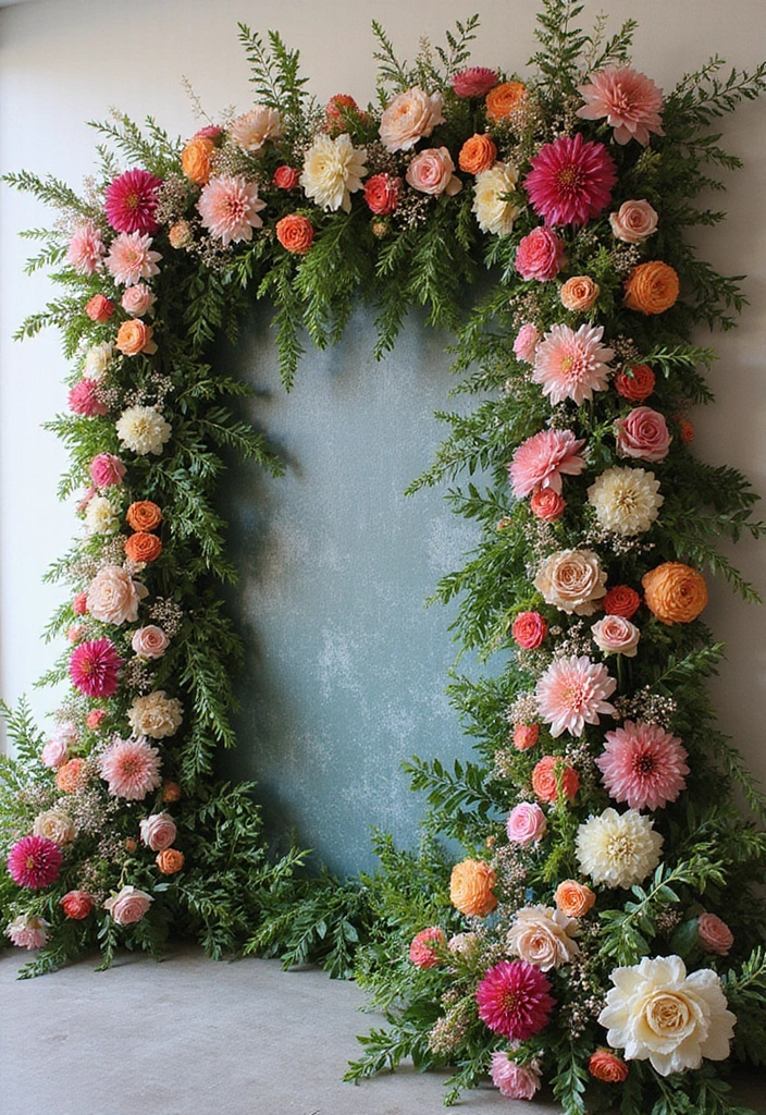 25+ Italian-Themed Bridal Shower Ideas for a Romantic Festa 148 25+ Italian-Themed Bridal Shower Ideas for a Romantic Festa - 24. Floral Backdrop for Photos