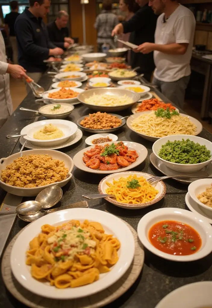 25+ Italian-Themed Bridal Shower Ideas for a Romantic Festa 29 25+ Italian-Themed Bridal Shower Ideas for a Romantic Festa - 5. Pasta Bar for the Win