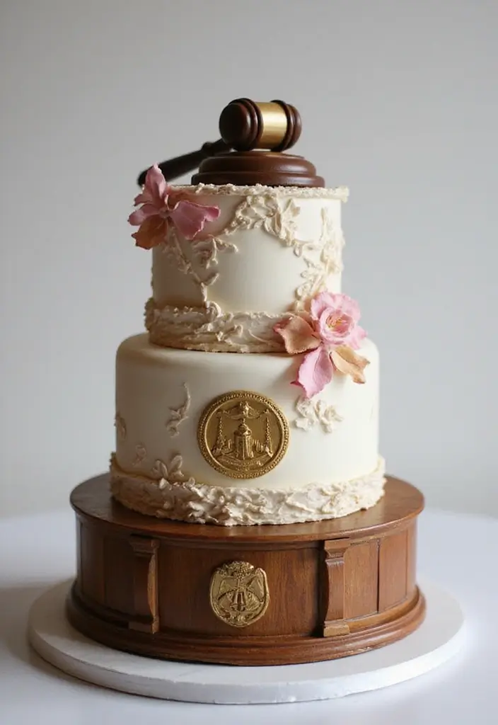 25+ Law Cake Ideas for Lawyers: Perfect Wedding Cakes for Graduates & Legal Eagles - 1. The Classic Courtroom Cake