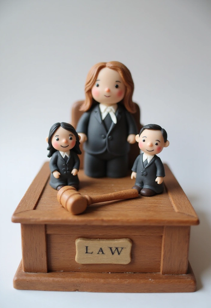 25+ Law Cake Ideas for Lawyers: Perfect Wedding Cakes for Graduates & Legal Eagles - 13. Miniature Courtroom Cake
