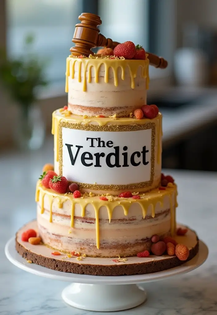 25+ Law Cake Ideas for Lawyers: Perfect Wedding Cakes for Graduates & Legal Eagles - 18. The Verdict Cake
