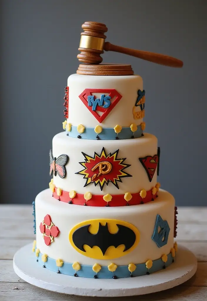 25+ Law Cake Ideas for Lawyers: Perfect Wedding Cakes for Graduates & Legal Eagles - 19. The Justice League Cake