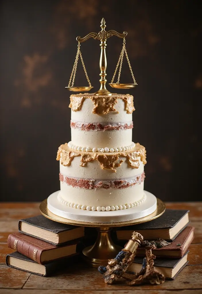 25+ Law Cake Ideas for Lawyers: Perfect Wedding Cakes for Graduates & Legal Eagles - 2. Gavel Excellence Cake